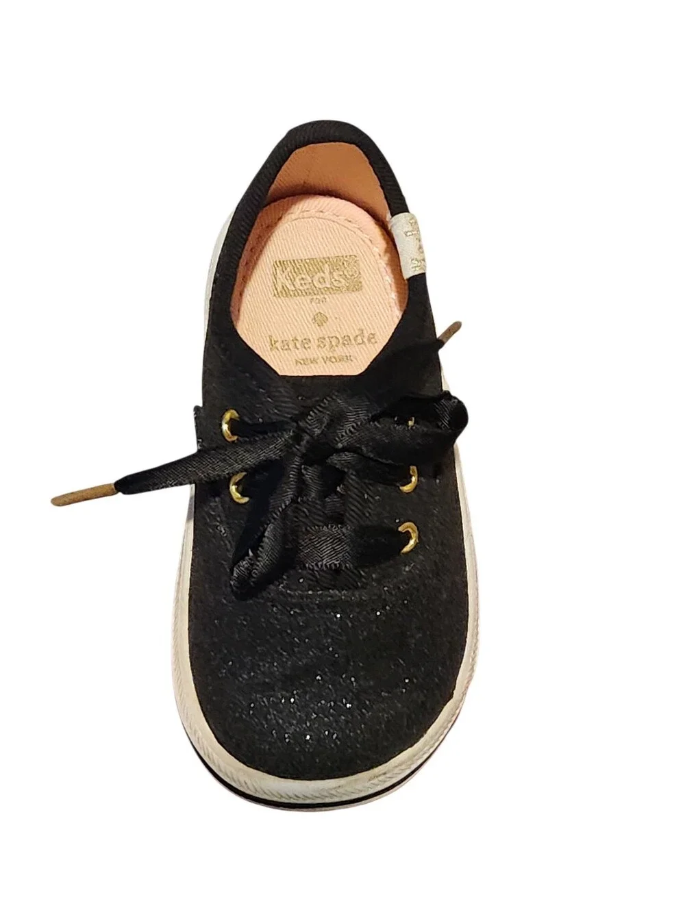 Kate Spade X Keds Black Glitter Crib Sneakers Baby ✨